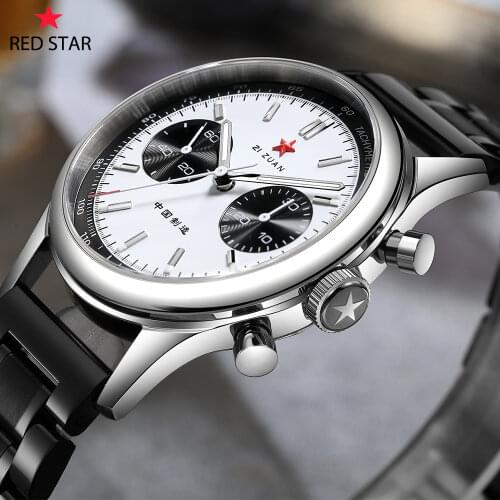 38mm Mens Chronograph Mechanical Watch Seagull 1963 ST1901 Manual Winding Movement Miliary Pilot Retro Panda watches Steel Belt