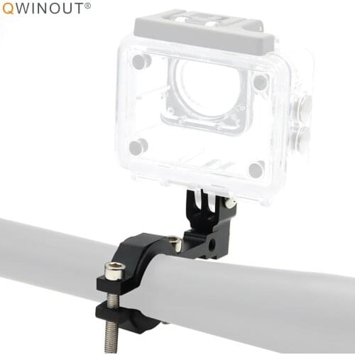 QWINOUT CNC Aluminum Alloy Bike Bicycle Handlebar Mount Holder Clamp Holder Bracket Adapter for GOPRO Action Camera Holder Mount