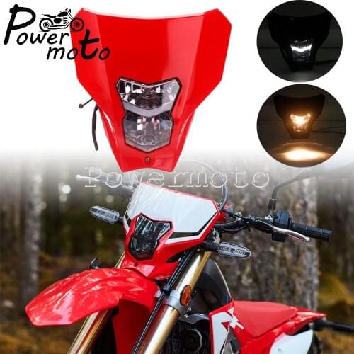 Motocross Dual Sport E13 LED/Bulb Front Running Headlight For Honda CRF450L CRF450XR CRF250 Yamaha Suzuki Kawasaki Headlamp Mask