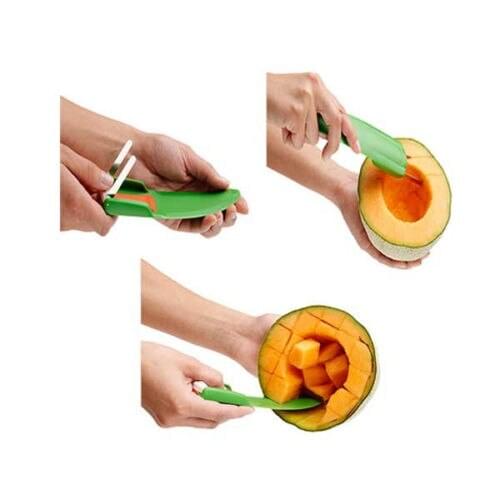Melon Mate Melon Fruit Prep Tool Cube Cutter Scooper Dishwasher Safe Gift