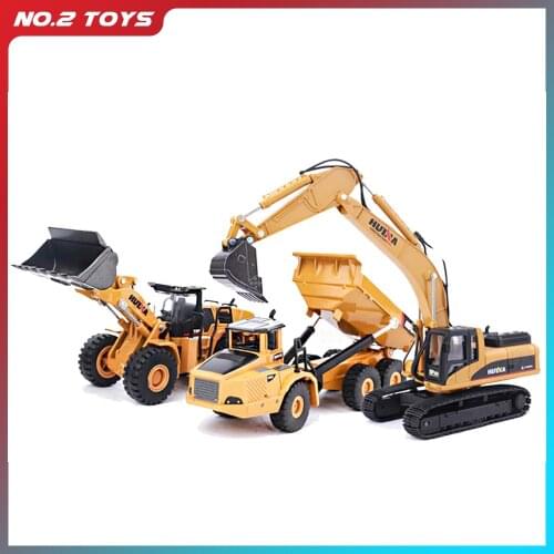 HUINA 1:50 Alloy Construction Caterpillar Engineering Vehicle Excavator Bulldozer Forklift Truck Toys for Boys Car Collection
