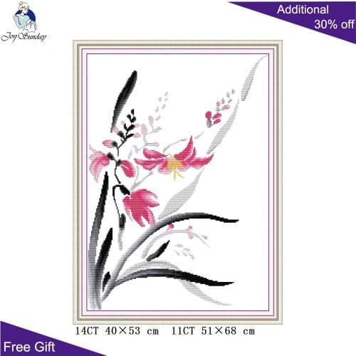 Joy Sunday Daffodils H846 14CT 11CT Counted and Stamped Home Decor Chinese Flowers Needlework Embroidery DIY Cross Stitch kits