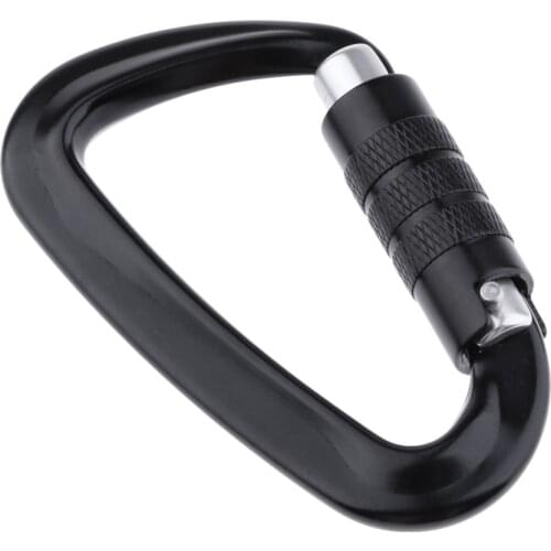 Aviation Aluminum Climbing Carabiner D-Shape Screwgate Locking Carabiner