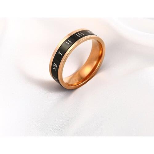 Classic Design Rotation Roman Numbers Stainless Steel Rings Men Women High Quality Rose Gold Party Accessories Jewelry Gift