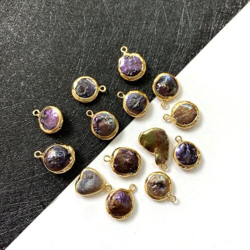 Natural Freshwater Pearl Oblate Shape Pendant for DIY Fashion Jewelry Making Necklace and Bracelet Accessories Size14x17-15x22mm