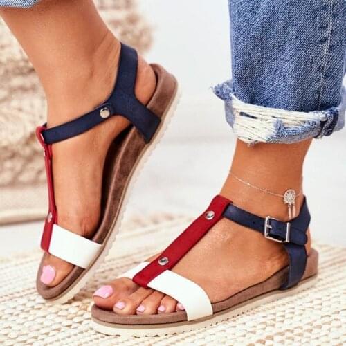 Summer Women Sandals 2021 Casual Women Shoes Side Spare Large Size Flat Adult Sandalias Fish Spout Fashion New Chaussure Femme