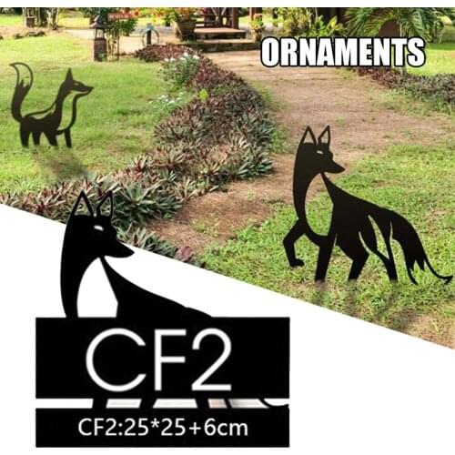 Metal Foxs Garden Stake 3D Animal Shape Yard Art Sculptures for Home Garden Decor Fast Delivery