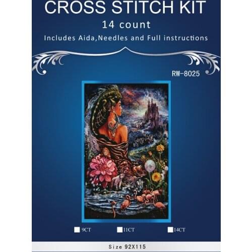 Overlooking the castle Counted Cross Stitch Kits 14CT Embroidery Set Kids Room Decoration Gift Free Shipping