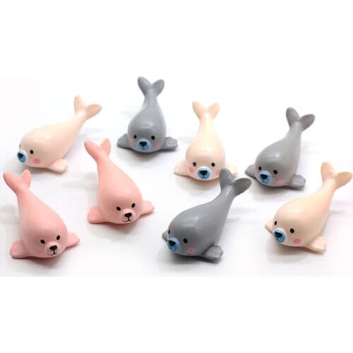 New Kawaii 3D Sea Lion Ornament Figurine Garden Fairy Decor Cartoon Sea Lion DIY Home Decoration Miniature Craft
