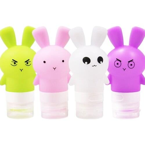 Portable Silicone Refillable Bottles Cute Cartoon Traveler Lotion Points Shampoo Container Press Bottles Cream Storage Container