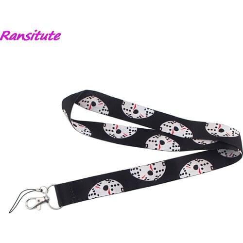 Ransitute R1525 Horror Murder Friday the 13th Neck Strap Lanyards ID Badge Card Holder Keychain Phone Gym Strap Webbing Necklace