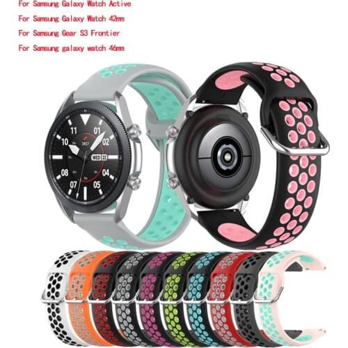 22mm/20mm Silicone Watchband For Samsung Galaxy Watch 42mm 46mm Strap sport Bracelet For Huawei GT2 Huami Amazfit GTR wristband
