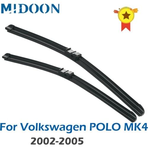MIDOON Wiper RHD & LHD Front Wiper Blades for Volkswagen VW Polo MK4 2002-2005 Windshield Windscreen Front Window 21"+19"