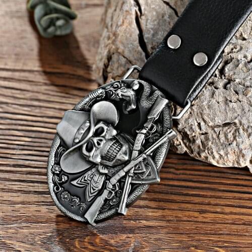 Punk western skull pirate belt buckle western cowboy retro style buckle mens belt accessories leather belt men and women gift i