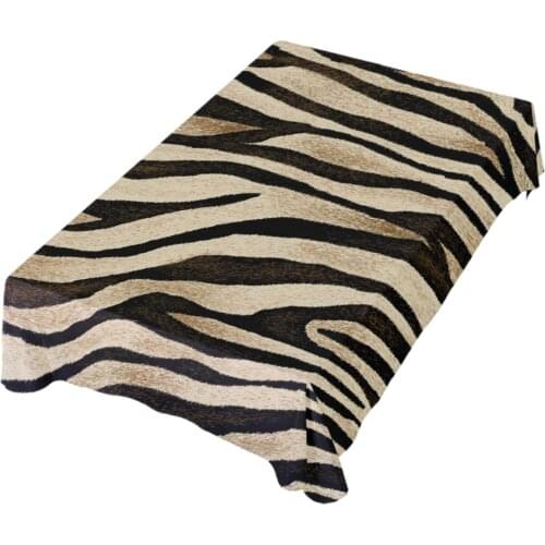 Vintage Zebra Print Animal Table Cloth Anti Wrinkle Table Cover for Dining Kitchen Parties