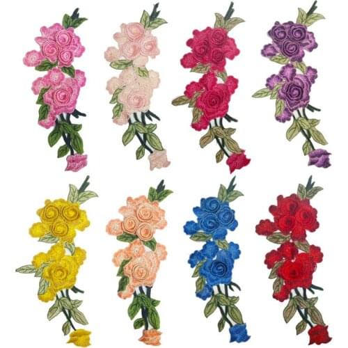 1Pc 3D Flower 8 Colors Embroidered Fabric Flower Venise Lace Sewing Applique Lace Collar Neckline Collar Applique Accessories
