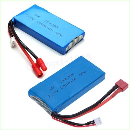 2pcs/lot quadcopter yedek parca Syma x8c x8w yedek parca 7.4V 2000 mAh 30c t/muz fis yukseltme lipo pil toptan dropship