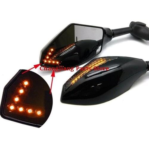 2pcs Clignotants Moto For Honda CBR 250 600 900 1000 RR LED Turn Signal Indicators Motorcycle Rearview Side Mirrors Retroviseur