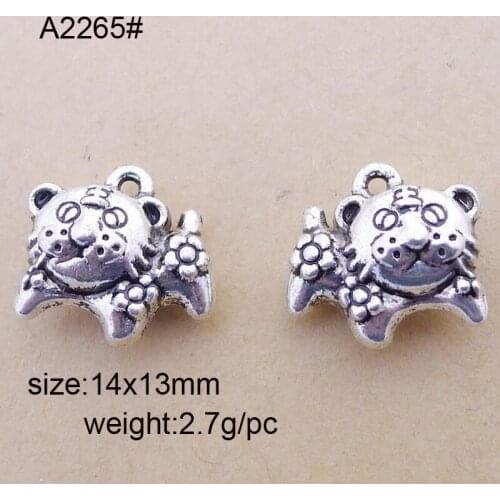25pcs/lot Alloy Tibetan Silver Lovely Baby Tiger Design Charms Pendant For Necklace Bracelet Making