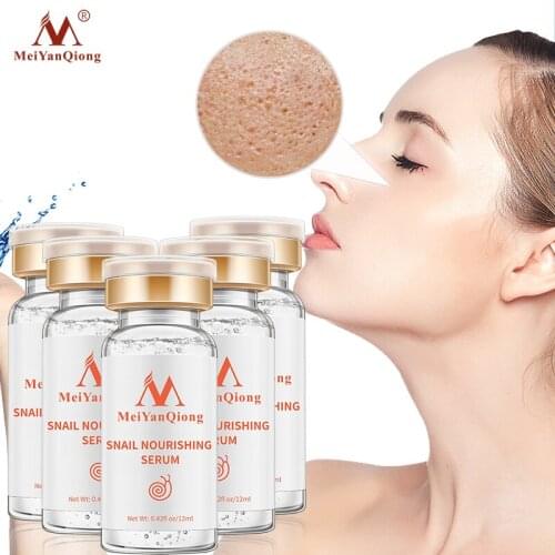 5pcs/lot Snail liquid contains plant essence hyaluronic acid anti-aging whitening skin lifting skin moisturizing essence 12 ml