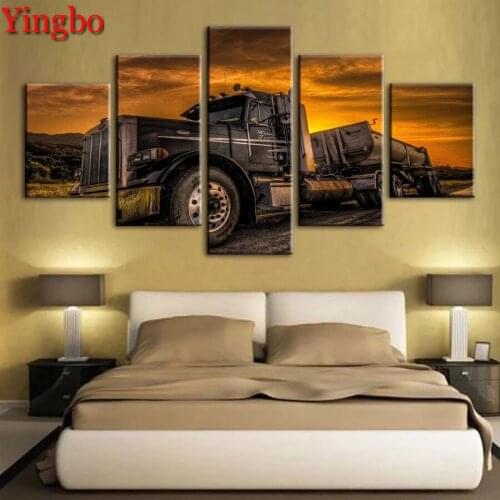 5 PCS DIY Diamond painting diamond embroidery big truck diamond painting cross stitch rhinestone mosaic living room decoration