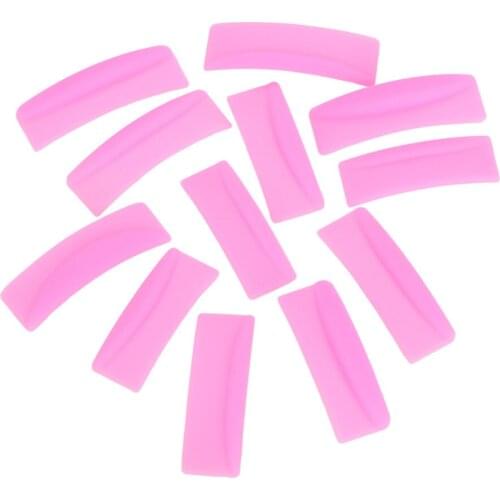 6 Pairs/lot Silicone non-toxic Durable Eyelash Curler Eye Lash Curling Lifting Eye Lashes Pad Pink color for eyelash perming