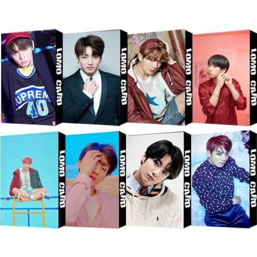 New 30pc / Box Kpop Bangtan Boys JUNG KOOK Album Map Of The Soul 7 LOMO Card PhotoCards Postcard Self Made Photo Fan Gift