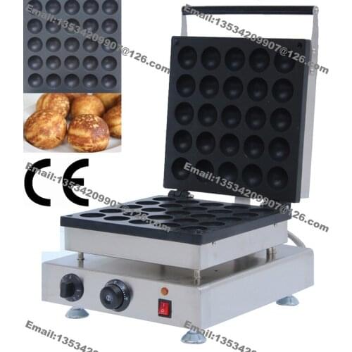 25pcs Commercial Use Non-stick 110v 220v Electric 5cm Doughnut Balls Machine Maker Baker Iron