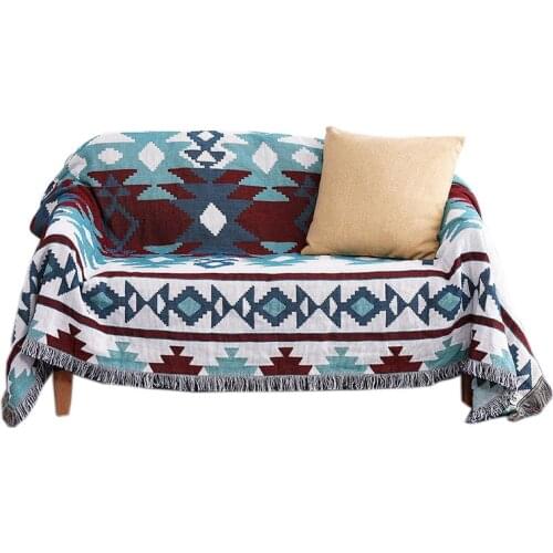 Bohemian Knitted Throw Thread Blanket on the Bed Sofa Plaid Soft Towel Bed Plaid Tapestry Bedspread Tablecloth