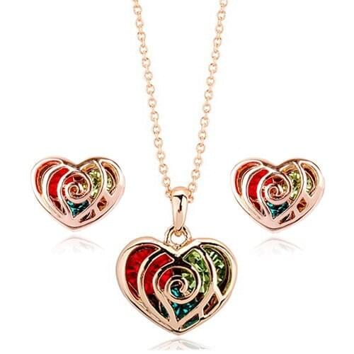 Brand TongKwok Elegant Geometry Style Jewelry Set Austrian Crystal High Quality #RG220724