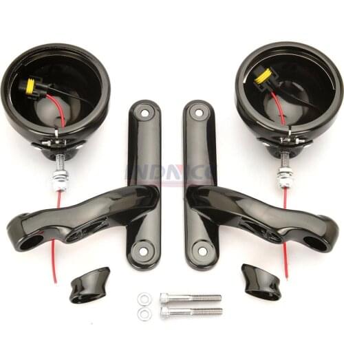 Gloss Black Fog lamp housing electra glide Fog light bracket road king LED 4.5'' fog Light outer for Harley davidson motorcycle