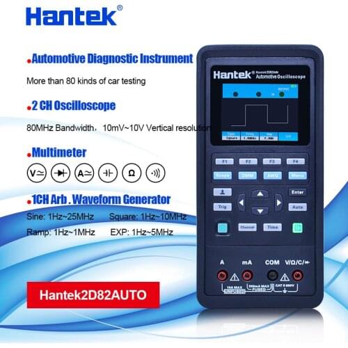 Hantek 2D82 AUTO Digital Automotive Oscilloscope Multimeter 4 in1 2 channels 80MHz signal source Automotive Diagnostic 250MSa/s