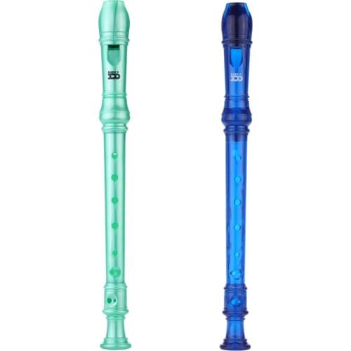 Colorful 8 Holes Soprano Descant Recorder Flute with Cleaning Stick German Fingering Chart for Kids Instrument Beginners