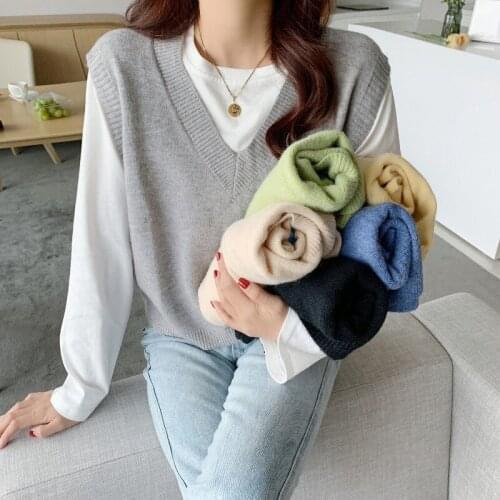 Cheap wholesale 2021 spring autumn winter new fashion casual warm nice sweater vest women woman female OL knit vest BAy0730