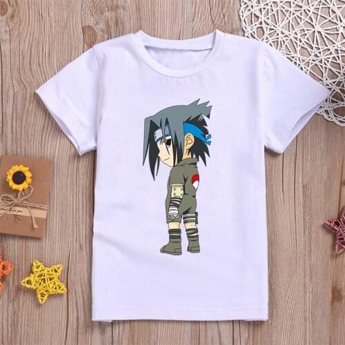 1-10T Kids Naruto Cartoon Print Children T-shirts Kids Anime Summer Funny Tees Tops Baby Clothing Toddler Girl Clothes