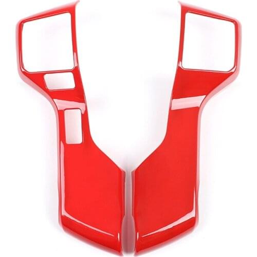 For 14-20 Toyota Car Accessories Sequoia Steering Wheel Button Frame ABS Sport Red Automotive Interior Stickers