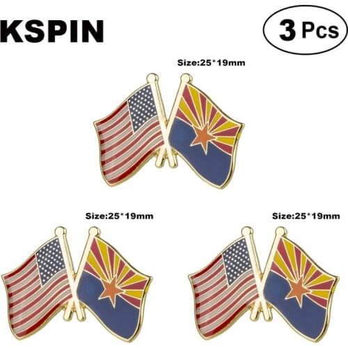 U.S.A & Arizona Frendship Lapel Pin Brooches Pins Flag badge Brooch Badges
