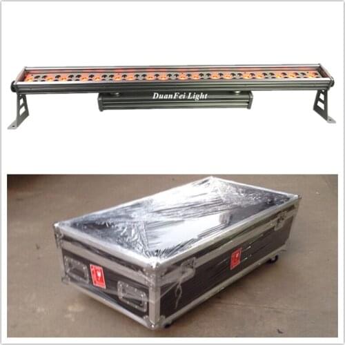 Flightcase) 20pcs Aluminium Housing led bar stage light wall washer led rgbw dmx bar 72x1w