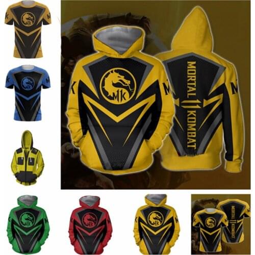 Mortal Kombat X Sub-Zero Scorpion T-shirt Cosplay Costume Men Women Zip-up Hoodies Sweatshirts Mortal Kombat Hoodies Jackets