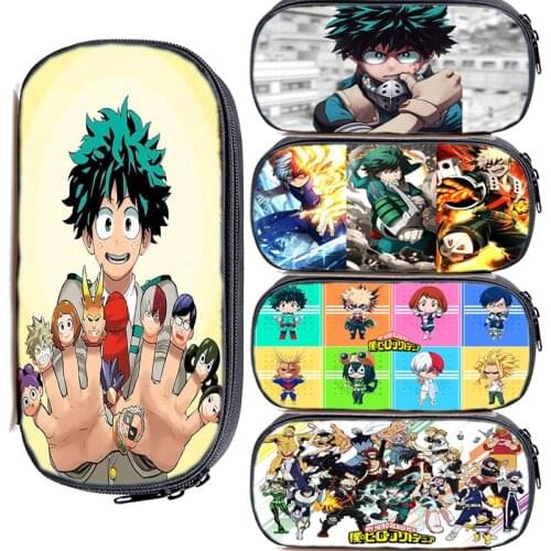 My Hero Academia Pencil Cases Anime Pen bag Large Capacity Pencil Bag Boku no Hero Academia Makeup Bags Kids Organizer Box