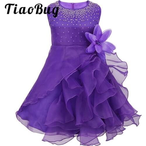 8 Color Girl Flower Dress Girls Children Embroidered Summer Bridesmaid Princess Dresses for Wedding Prom Party Girl Kids Clothes