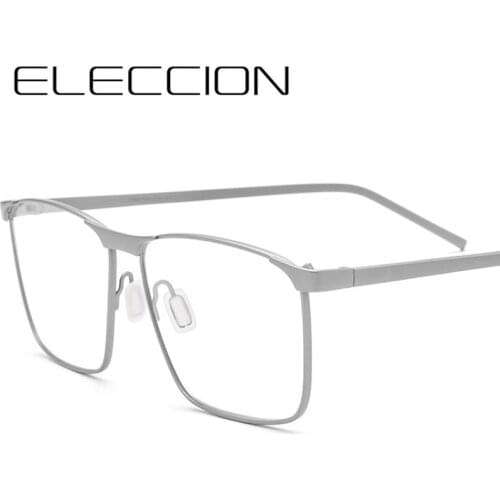 PureTitanium Glasses Frame Men New Prescription Eye Glasses Full Square Frame Eyeglasses Myopia Optical Eyewear 57 - 15 - 145