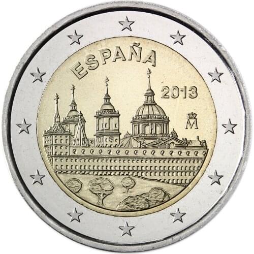 Real Original Coins True Euro Collection Commemorative Coin Unc Spain 2013 San Lorenzo De Escorial 2 Euro