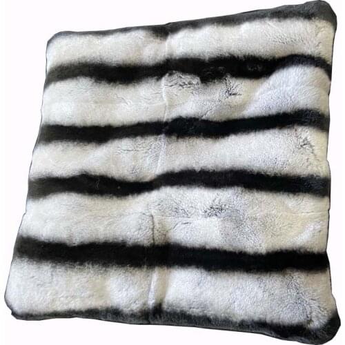 Natural Rex Rabbit Fur Pillow Case Chinchilla Design Real Fur Cushion Cover Soft Pillow Cover Homes Decoration MS.Softex