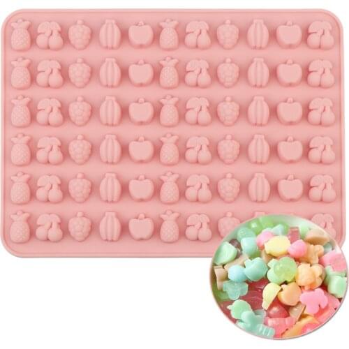 New Miniature Candy Mold Fruit Silicone Candy Mold Gummy Candy Mold Sugarcraft Tools 66 holes different candy mold cute shape