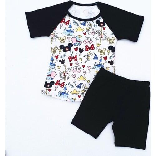 2018 New boutique children clothing Mickey shirts blank shorts boys toddler sets casual outfits
