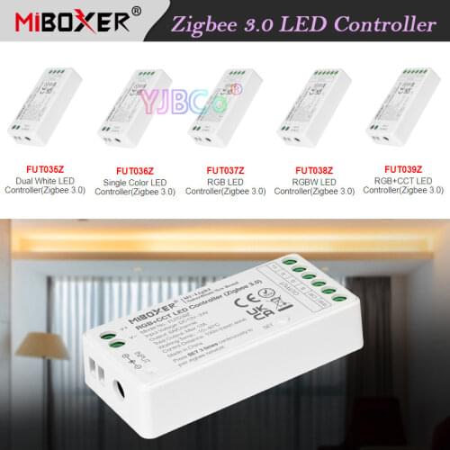 Miboxer Zigbee 3.0 LED Strip Light Controller DC12V 24V Max 12A Single Color/Dual White/RGB/RGBW/RGB CCT Lamp bulb dimmer
