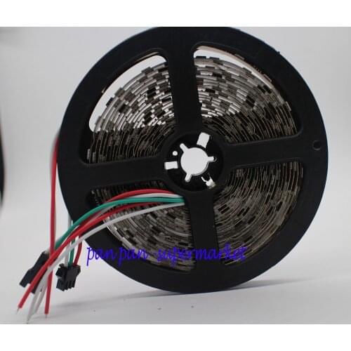 5M 12V WS2811 Addressable RGB Pixel LED Strip black PCB 5050 SMD 60LED/M IP20 Non-Waterproof External 1 2811 ic Control 3 LEDs