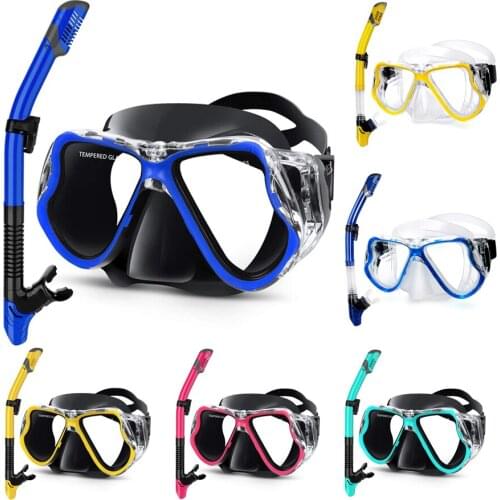 Anti-fog Diving Mask Snorkel Tube Set for Adult Professional Snorkel Full Breath Tube Gear Underwater Swim Goggles Equipment