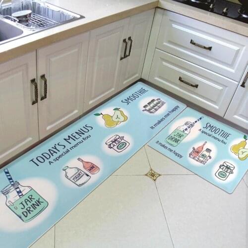Cartoon Bottle PVC Kitchen Mat Home Entrance/Hallway Door Mat Anti-Slip Bathroom Carpet Waterproof Kitchen Rug Kids Room Rugs